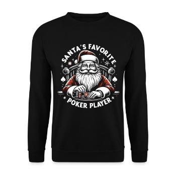 Père Noël Père Noël joueur de poker - Sweat-shirt Unisexe - noir - Devant - Alina (178cm) & Michal (187cm)