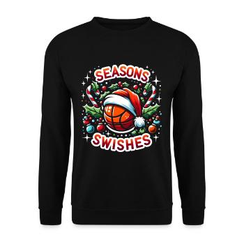 Noël Père Noël saisons Swishes - Sweat-shirt Unisexe - noir - Devant - Alina (178cm) & Michal (187cm)