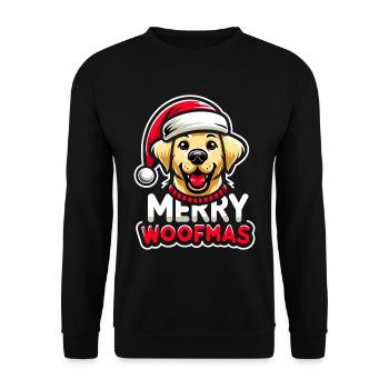 Christmas dog Merry Woofmas Christmas Labrador - Unisex Sweatshirt - black - Front - Alina (178cm) & Michal (187cm)