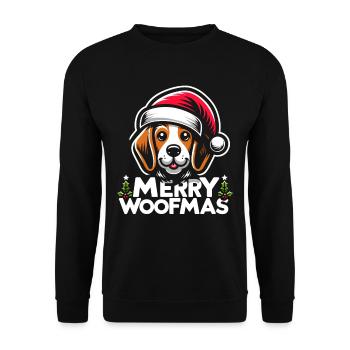 Christmas Dog Merry Woofmas Christmas Beagle - Unisex Sweatshirt - black - Front - Alina (178cm) & Michal (187cm)