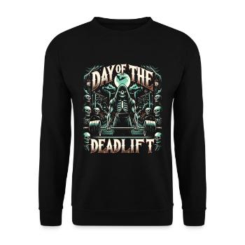 Horror Deadlifter Bodybuilding - Fitness Gym - Unisex Pullover - Schwarz - Vorne - Alina (178cm) & Michal (187cm)