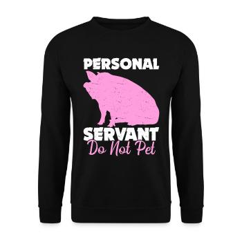 Pig Domestic Pig Poop-bellied Pig - Unisex Sweatshirt - black - Front - Alina (178cm) & Michal (187cm)
