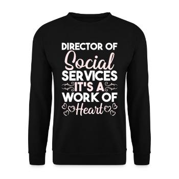 Occupation: Director of Social Services, Social Affairs - Unisex Sweatshirt - black - Front - Alina (178cm) & Michal (187cm)