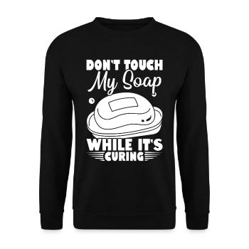 Saponification Soap Making Soap Boiler - Unisex Sweatshirt - black - Front - Alina (178cm) & Michal (187cm)