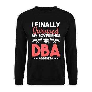 Director of Business Administration Profession - Unisex Sweatshirt - black - Front - Alina (178cm) & Michal (187cm)