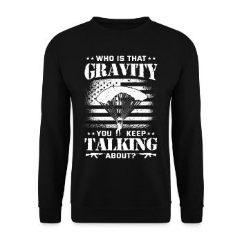 Parachutisme militaire parachutiste - Sweat-shirt Unisexe - noir - Devant - Alina (178cm) & Michal (187cm)