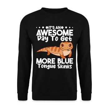 Eidechsensammler Reptilienliebhaber - Unisex Pullover - Schwarz - Vorne - Alina (178cm) & Michal (187cm)