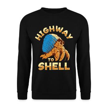 Seafood, Seafood, Mussels, Hermit Crab - Unisex Sweatshirt - black - Front - Alina (178cm) & Michal (187cm)
