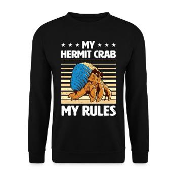 Seafood, Seafood, Mussels, Hermit Crab - Unisex Sweatshirt - black - Front - Alina (178cm) & Michal (187cm)