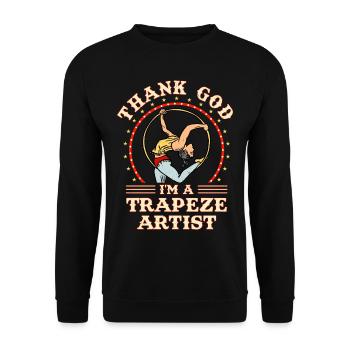 Cirque, Tissus aériens, Aériste, Acrobatie, Trapèze - Sweat-shirt Unisexe - noir - Devant - Alina (178cm) & Michal (187cm)