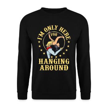 Cirque, Tissus aériens, Aériste, Acrobatie, Trapèze - Sweat-shirt Unisexe - noir - Devant - Alina (178cm) & Michal (187cm)