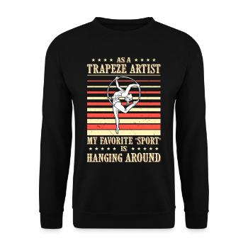 Cirque, Tissus aériens, Aériste, Acrobatie, Trapèze - Sweat-shirt Unisexe - noir - Devant - Alina (178cm) & Michal (187cm)