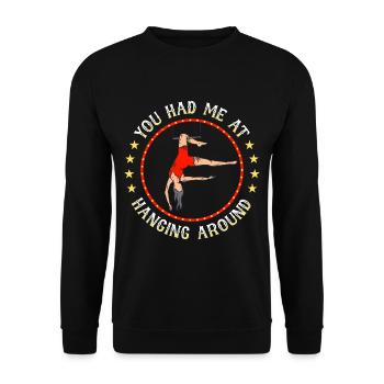 Cirque, Tissus aériens, Aériste, Acrobatie, Trapèze - Sweat-shirt Unisexe - noir - Devant - Alina (178cm) & Michal (187cm)