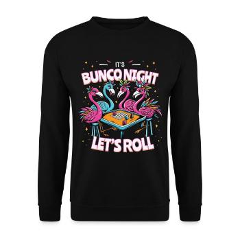 Bunco Night Flamingo Bunco Group Bunco Players - Unisex Sweatshirt - black - Front - Alina (178cm) & Michal (187cm)