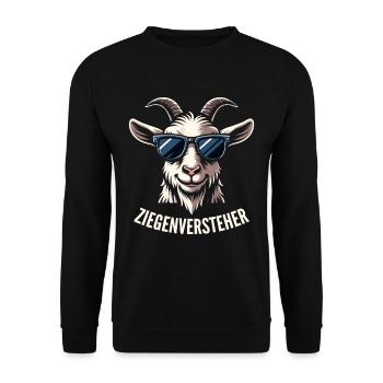 Chèvre avec des lunettes de soleil Compréhension de chèvre pour un - Sweat-shirt Unisexe - noir - Devant - Alina (178cm) & Michal (187cm)