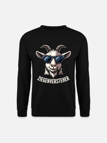 Chèvre avec des lunettes de soleil Compréhension de chèvre pour un - Sweat-shirt Unisexe - noir