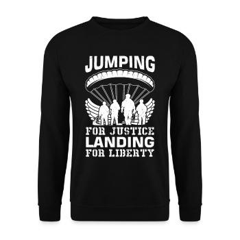 Parachutisme militaire parachutiste - Sweat-shirt Unisexe - noir - Devant - Alina (178cm) & Michal (187cm)