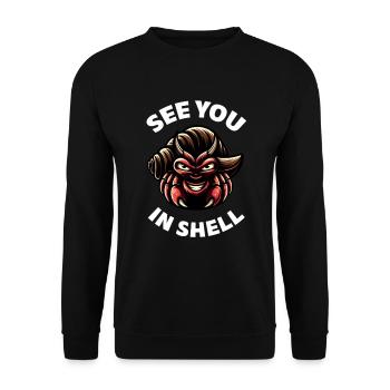 Seafood, Seafood, Mussels, Hermit Crab - Unisex Sweatshirt - black - Front - Alina (178cm) & Michal (187cm)