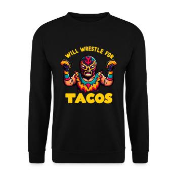 Mexikanischer Ringkampf Ringer Lucha Libre Taco - Unisex Pullover - Schwarz - Vorne - Alina (178cm) & Michal (187cm)