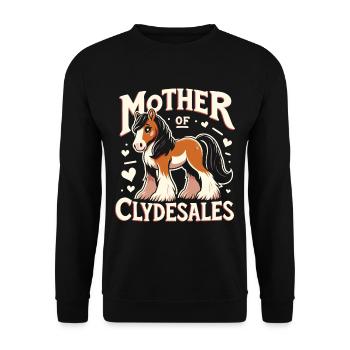 Draught Horse Lovers Giant Horse Breed Clydesdale - Unisex Sweatshirt - black - Front - Alina (178cm) & Michal (187cm)