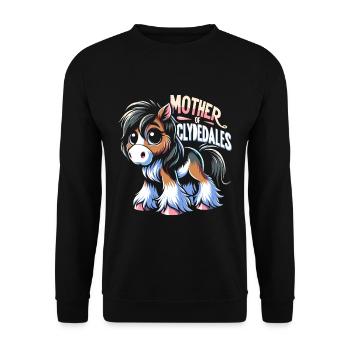 Draught Horse Lovers Giant Horse Breed Clydesdale - Unisex Sweatshirt - black - Front - Alina (178cm) & Michal (187cm)