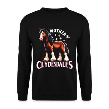 Draught Horse Lovers Giant Horse Breed Clydesdale - Unisex Sweatshirt - black - Front - Alina (178cm) & Michal (187cm)