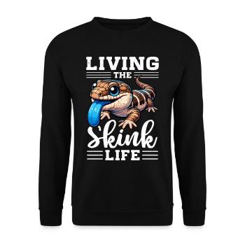 Eidechsensammler Reptilienliebhaber - Unisex Pullover - Schwarz - Vorne - Alina (178cm) & Michal (187cm)