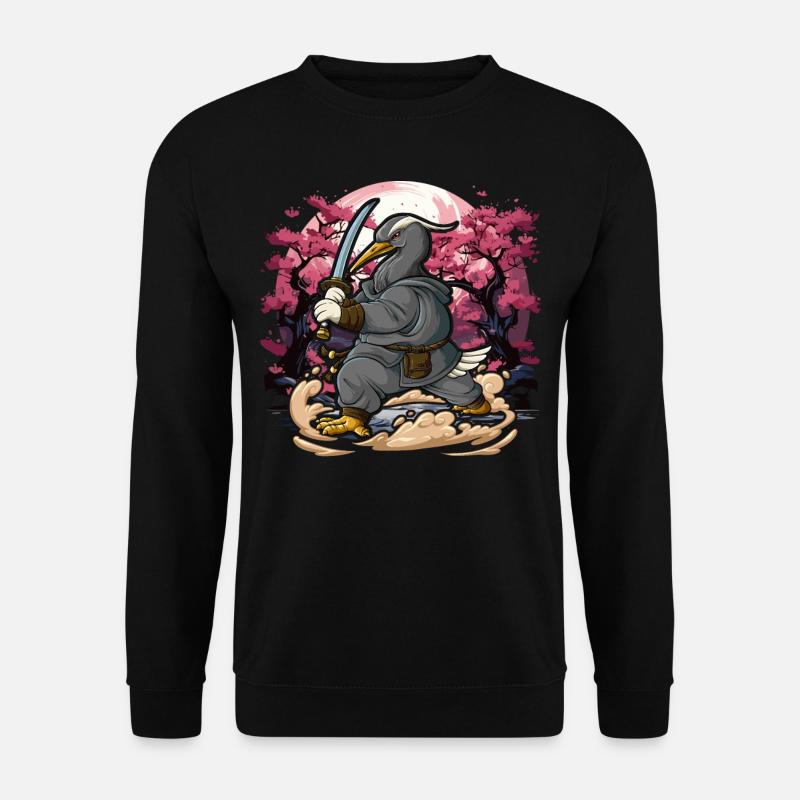 Samurai crane - Unisex Sweatshirt - black