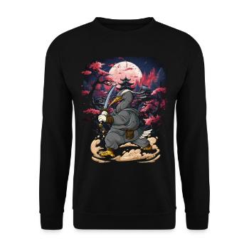 Grue de samouraï - Sweat-shirt Unisexe - noir - Devant - Alina (178cm) & Michal (187cm)
