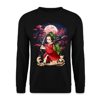 Samurai Kimono Women - Unisex Sweatshirt - black - Front - Alina (178cm) & Michal (187cm)