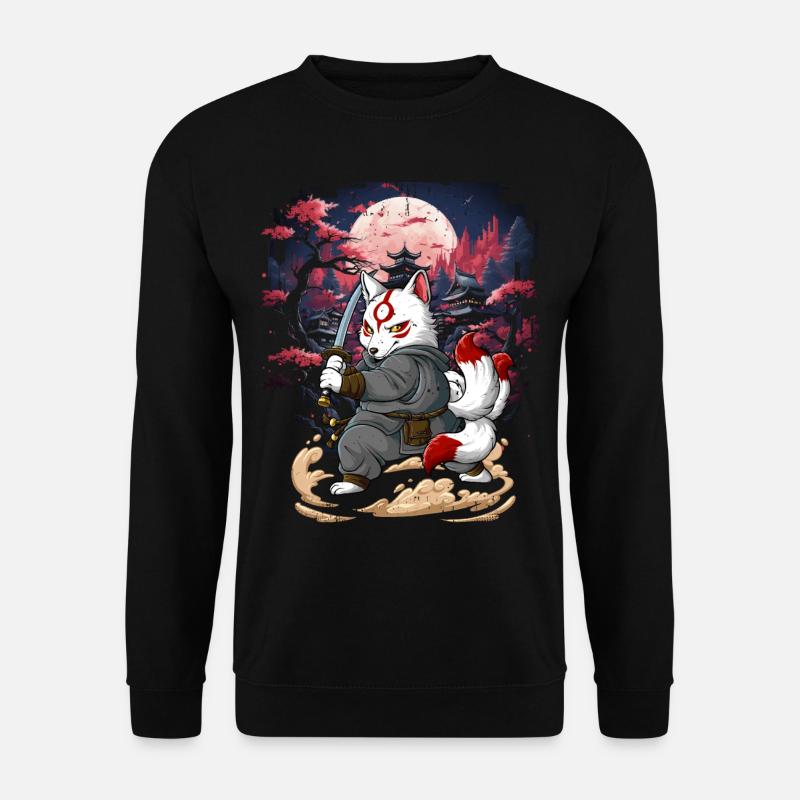 Samurai Kitsune - Unisex Pullover - Schwarz