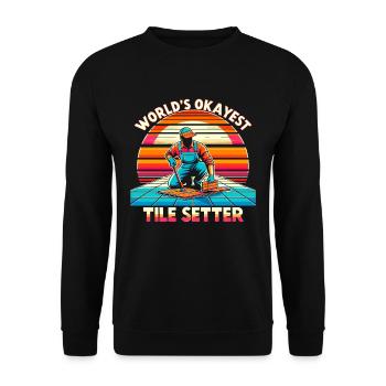 Tiler Flooring Job Tiler - Unisex Sweatshirt - black - Front - Alina (178cm) & Michal (187cm)