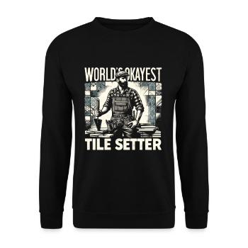Tiler Flooring Job Tiler - Unisex Sweatshirt - black - Front - Alina (178cm) & Michal (187cm)