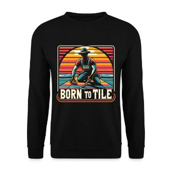 Tiler Flooring Job Tiler - Unisex Sweatshirt - black - Front - Alina (178cm) & Michal (187cm)