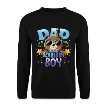 Bear Lover Bday Dad Celebrant Happy - Unisex Sweatshirt - black - Front - Alina (178cm) & Michal (187cm)