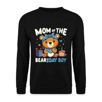 Bear Lover Bday Mom Celebrant Happy - Unisex Sweatshirt - black - Front - Alina (178cm) & Michal (187cm)