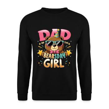 Bear Lover Bday Dad Celebrant Happy - Unisex Sweatshirt - black - Front - Alina (178cm) & Michal (187cm)