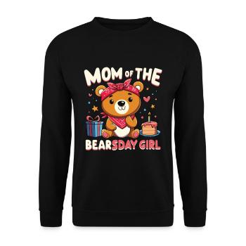 Bear Lover Bday Mom Celebrant Happy - Unisex Sweatshirt - black - Front - Alina (178cm) & Michal (187cm)