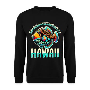 Humuhumunukunukuapua'a Reef Triggerfish - Unisex Sweatshirt - black - Front - Alina (178cm) & Michal (187cm)