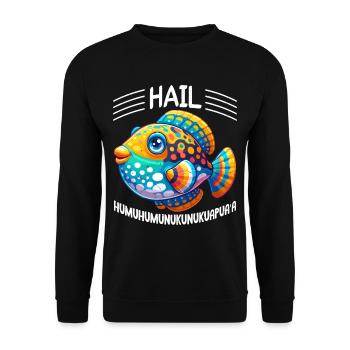 Humuhumunukunukuapua'a Riff-drückerfisch - Unisex Pullover - Schwarz - Vorne - Alina (178cm) & Michal (187cm)