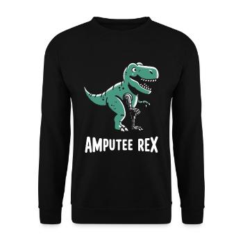 Amputierter Rex Tyrannosaurus Beinprothese - Unisex Pullover - Schwarz - Vorne - Alina (178cm) & Michal (187cm)