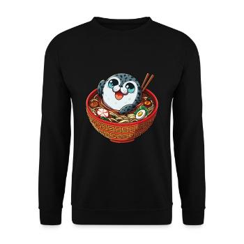 Sea Animal, Sea Animal, Ocean, Ramen, Soup, Seal - Unisex Sweatshirt - black - Front - Alina (178cm) & Michal (187cm)