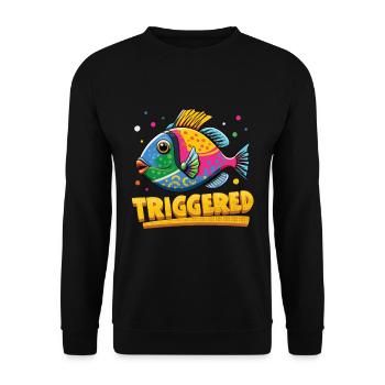 Humuhumunukunukuapua'a Riff-drückerfisch - Unisex Pullover - Schwarz - Vorne - Alina (178cm) & Michal (187cm)