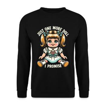 Puppenliebhaber Sammlerstück Vintage Porzellan - Unisex Pullover - Schwarz - Vorne - Alina (178cm) & Michal (187cm)