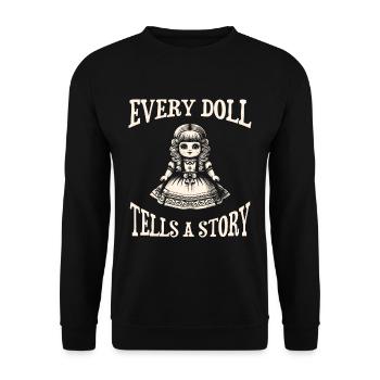 Puppenliebhaber Sammlerstück Porzellan Antike - Unisex Pullover - Schwarz - Vorne - Alina (178cm) & Michal (187cm)