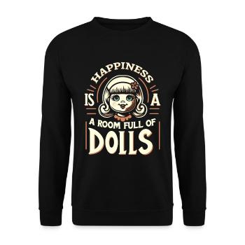 Doll Lover Collectible Dolls Vintage Porcelain - Unisex Sweatshirt - black - Front - Alina (178cm) & Michal (187cm)