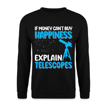 Stargazing Star Telescope - Unisex Sweatshirt - black - Front - Alina (178cm) & Michal (187cm)