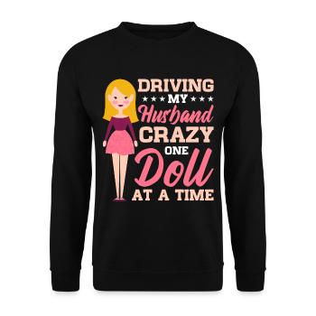 Collectible Doll Porcelain Doll Antique - Unisex Sweatshirt - black - Front - Alina (178cm) & Michal (187cm)