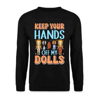 Collectible Doll Porcelain Doll Antique - Unisex Sweatshirt - black - Front - Alina (178cm) & Michal (187cm)