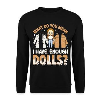 Collectible Doll Porcelain Doll Antique - Unisex Sweatshirt - black - Front - Alina (178cm) & Michal (187cm)